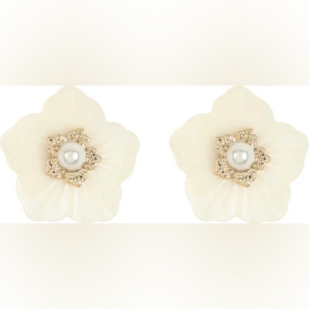 Marchesa Mother-of-Pearl Flower Stud Earrings
